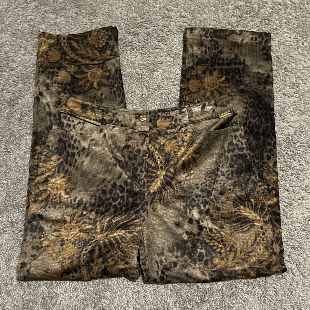 St John Floral Corduroy Jean Sz L